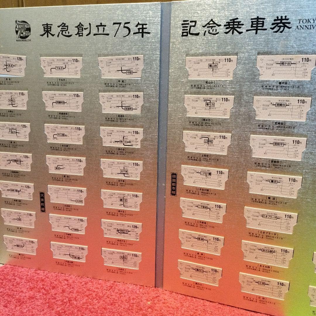 東急創立75周年記念乗車券　東京急行　切符 東急創立75周年記念乗車券 東京急行 切符 2025年最新】Yahoo